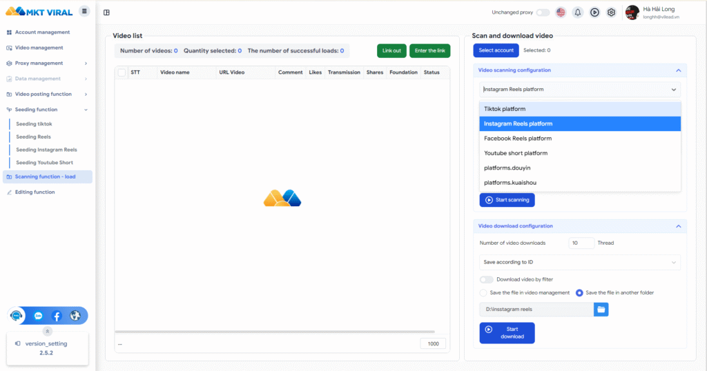 Scan videos by keyword